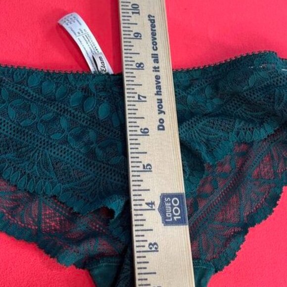 Etam French Lace Thongs Black & Green Size M (2 Pack) - Picture 6 of 7